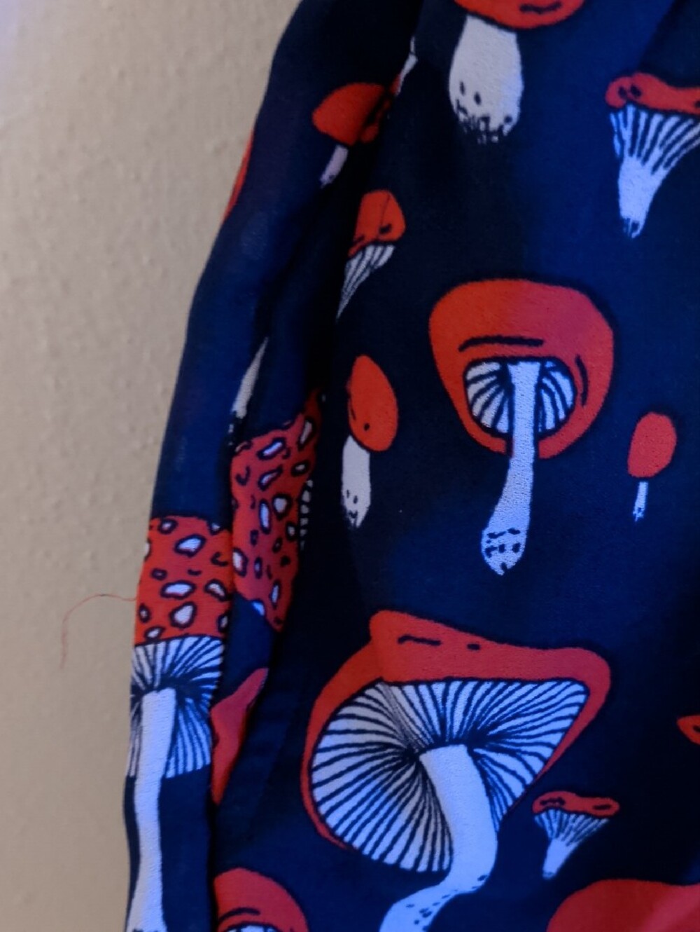 ModCloth Navy Mushroom Print Dress with Red & White Accents - Picture 3 of 4